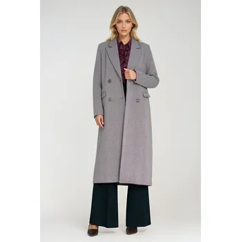 Dámský kabát Nife Elegantní dvouřadý kabát PL25 Barva: Kostkovaná, Velikost: L