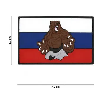 Nášivka Gumová nášivka 101 Inc vlajka Rusko s medvědem - barevná