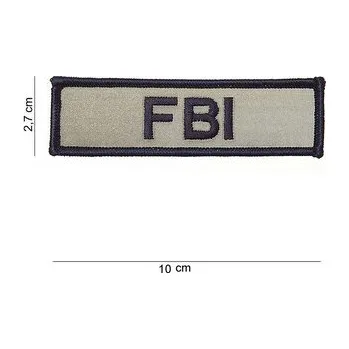 Nášivka textilní Fostex nápis FBI - stříbrná-modrá