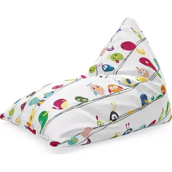 Sedací pytel Sablio Sedací vak Triangl Ptáčci: 120 x 100 x 100 cm