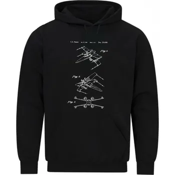 Pánská mikina Pánská mikina Stíhačka X-Wing Patent Lucasfilm (Velikost: 5XL, Barva: Černá)