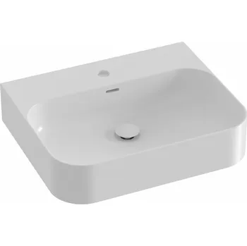 RAVAK Umyvadlo Ravak Ceramic Slim Wall 55 R keramické na zeď, desku nebo skříňku tenkostěnné, bez přepadu, bílé, XJX01155000 XJX01155000