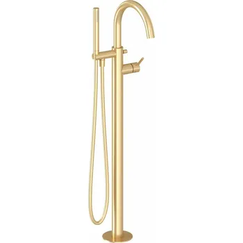 Vodovodní baterie RAVAK Baterie Ravak Espirit vanová do podlahy se sprchovým setem, pro R-box, gold brushed, X070615 X070615