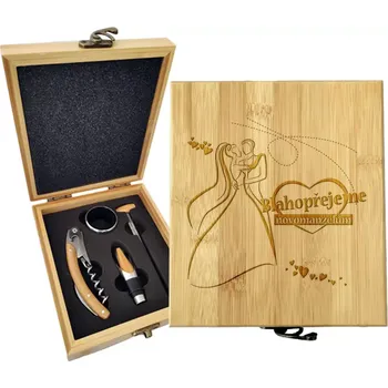 Víno Sablio Dárková sada na víno Blahopřejeme novomanželům: 147×168×49 mm