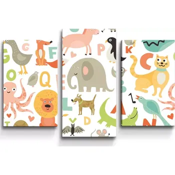 Obraz Sablio Obraz - 3-dílný Zoo abeceda - 75x50 cm