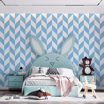 Tapeta Sablio Tapeta Modrobílé kosodélníky - 125x75 cm