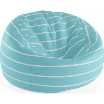 Sedací pytel Sablio Sedací vak Cocoon Bílé pruhy na modré - 75 x 45 x 35 cm