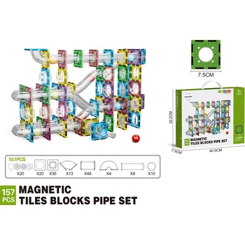 ostatní stavebnice Mamido Barevná magnetická stavebnice kuličková dráha 157 dílů MT1468