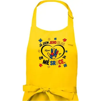 Kuchyňská zástěra Jsem jeho hlas - Ruka v srdci - Dámská zástěra na vaření - Univerzální velikost ( Žlutá )