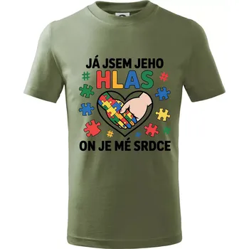 Podané ruce - Já jsem jeho hlas - Tričko dětské bavlněné - 98 cm / 2 roky ( Khaki )