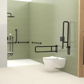 Madlo do koupelny Nimco Černé pevné podpěrné madlo 800 mm BMUC 9080-90