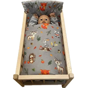Doplněk pro panenku SDS Peřinky do postýlky pro panenky Zvířátka z lesa Bavlna, výplň: Polyester, 1x 38x44 cm / 28x20 cm