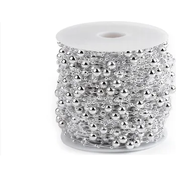 Dětské navlékací korálky Korálky na silonu, velké, 4 stříbrná