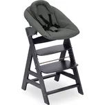 Hauck Alpha+ dřevěná židle+novorozenecký set polohovací, 0m+, Dark Grey