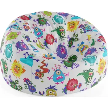Sedací pytel Sablio Sedací vak Cocoon Barevné příšerky - 75 x 45 x 35 cm