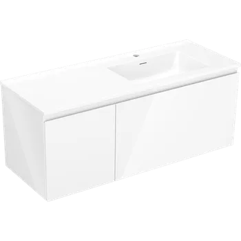 Koupelnový nábytek Mexen Orio koupelnová skříňka 120 cm s umyvadlem Otis vpravo, 1S, 1D, bílý lesk - 91A13-12047-3-BBFF00-W18P00 Skříňky s umyvadlem