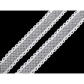 Krajka Bavlněná krajka / vsadka paličkovaná šíře 34 mm