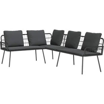 Zahradní pohovka vidaXL Pohovka s polštářem Šedá 61.5 x 123 x 82cm kov