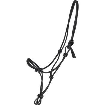 Kožená provazová ohlávka QHP Liberta, černá, Full