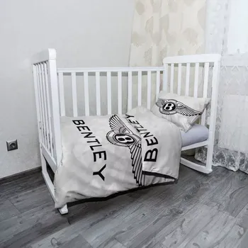 Povlečení Sablio Mikroplyšové dětské povlečení do postýlky Bentley na bílé - 120x90 / 40x60