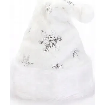 Čepice PLYŠOVÁ ČEPICE MIKULÁŠSKÁ s bambulí MIKULÁŠE VELKÁ BAMBULE PRO DĚTI