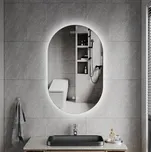 Erga Dalia, oválné LED zrcadlo 50x80cm, 3 barvy světla, zadní osvětlení, vyhřívací podložka proti zapaření, ERG-V01-Dalia-5080-CL