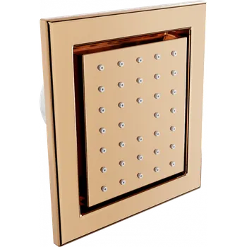 Vodovodní baterie Mexen - podmítková sprchová tryska, čtvercová, 130x120 mm, růžová-zlatá, 79365-60