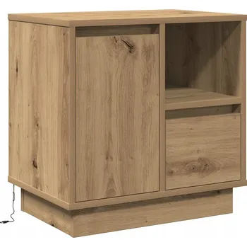 Noční stolek Noční stolek s LED osvětlením Dub řemeslný 50x34,5x50 cm