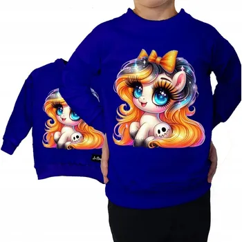 Chlapecká mikina Tepláková Mikina pro Dívky Modrá Kukuřice Poník 128/134