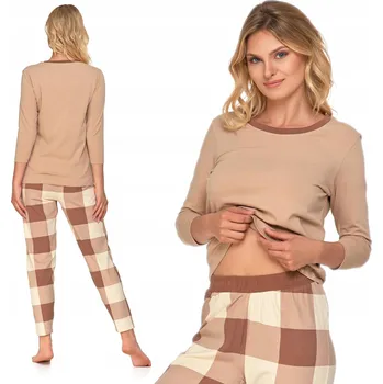 Dámské noční prádlo Moraj dámské pyžamo bavlna béžové, velikost 3XL