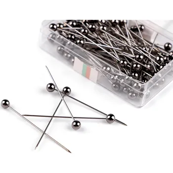 Ozdobné špendlíky nerezové délka 38 mm, střední, 2 nikl černý