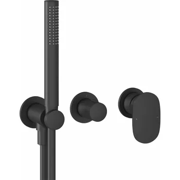 Vodovodní baterie RAVAK Baterie Ravak Spring SG 065.00 SET podomítková, celotělová, 2cestná, se sprchovým setem, černá mat, X070553 X070553