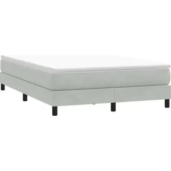 vidaXL Postel Box Spring bez matrace světle šedá 140x210 cm samet