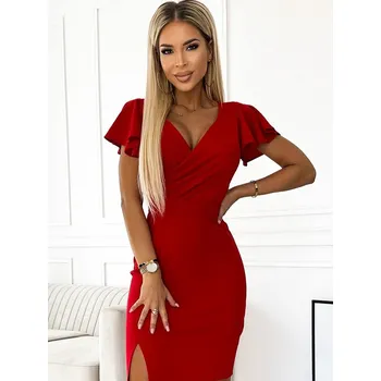 Dámské šaty Elegantní dámské šaty 479-3 NINA červené , VELIKOST L