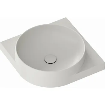 RAVAK Umyvadlo Ravak Yard 45 C keramické rohové tenkostěnné, na konzoli Yard, s otvorem pro baterii, smoke grey, XJX0O245000 XJX0O245000