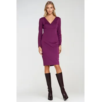 Dámské šaty Nife Šaty s zavinovacím výstřihem S276 Barva: Fialová, Velikost: S