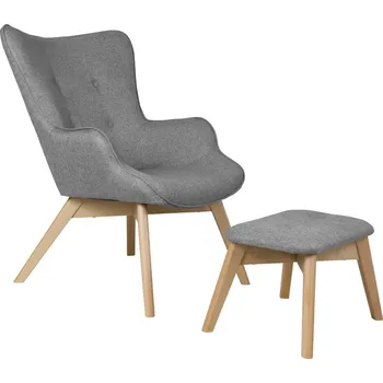 Křeslo Šedé křeslo s podnožkou Niko – Ropez ID_1729418