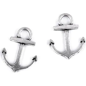 Přívěsek Přívěsek kotva, barva 1 (14x18 mm) platina