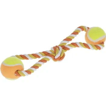 Hračka pro psa Hračka pro psy - bavlněné přetahovadlo, míčky na laně, 34 cm
