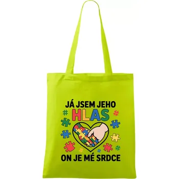 Podané ruce - Já jsem jeho hlas - Taška bavlněná - 42 x 38 cm ( Limetková )