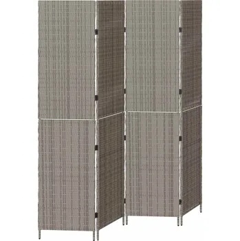 Paraván vidaXL Přepážka Šedá 195 x 180 cm polyratan