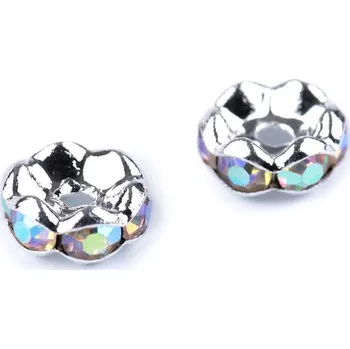 Šatonová rondelka Ø8 mm, střední, 4 crystal AB