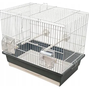 Klec pro ptáky papoušky kanárky zebřičky amadiny stylová ŠEDÁ