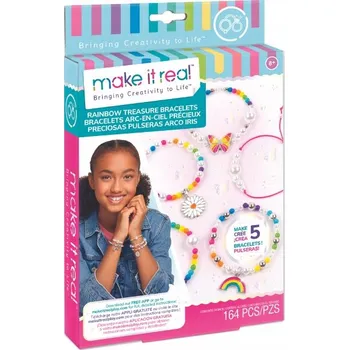 kreativní sada Make it real Rainbow Treasure Sada na výrobu náramků 164 ks.