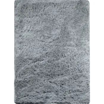 Koberec KOBEREC SHAGGY ŠEDÝ CHLUPATÝ MĚKKÝ OBŠITÝ KOŽÍŠKOVÝ 160X220 CM DO OBÝVÁKU