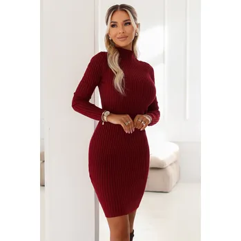 Dámská móda Dámské šaty NUMOCO 652-1 VÍNOVÁ unisize