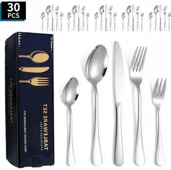 Příbor SADA PŘÍBORŮ 30 ks pro 6 osob, kompletní sada příborů krabička