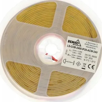 LED osvětlení 5m LED pásek COB 24V DC 2400 SMD 50W IP20 Studená bílá