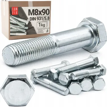 Šroub ŠROUBY METRICKÉ M8x90 pozink tř. 5.8 DIN 931 - 1 kg