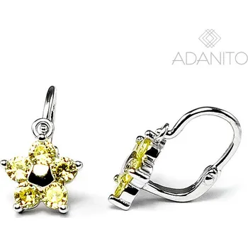 Náušnice Dětské stříbrné náušnice žluté kytičky